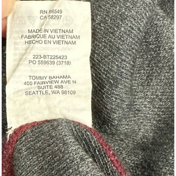 Tommy Bahama 2XLT Black Cherry Heather Flipshore Reversible Half Zip Sweater - Picture 8 of 9